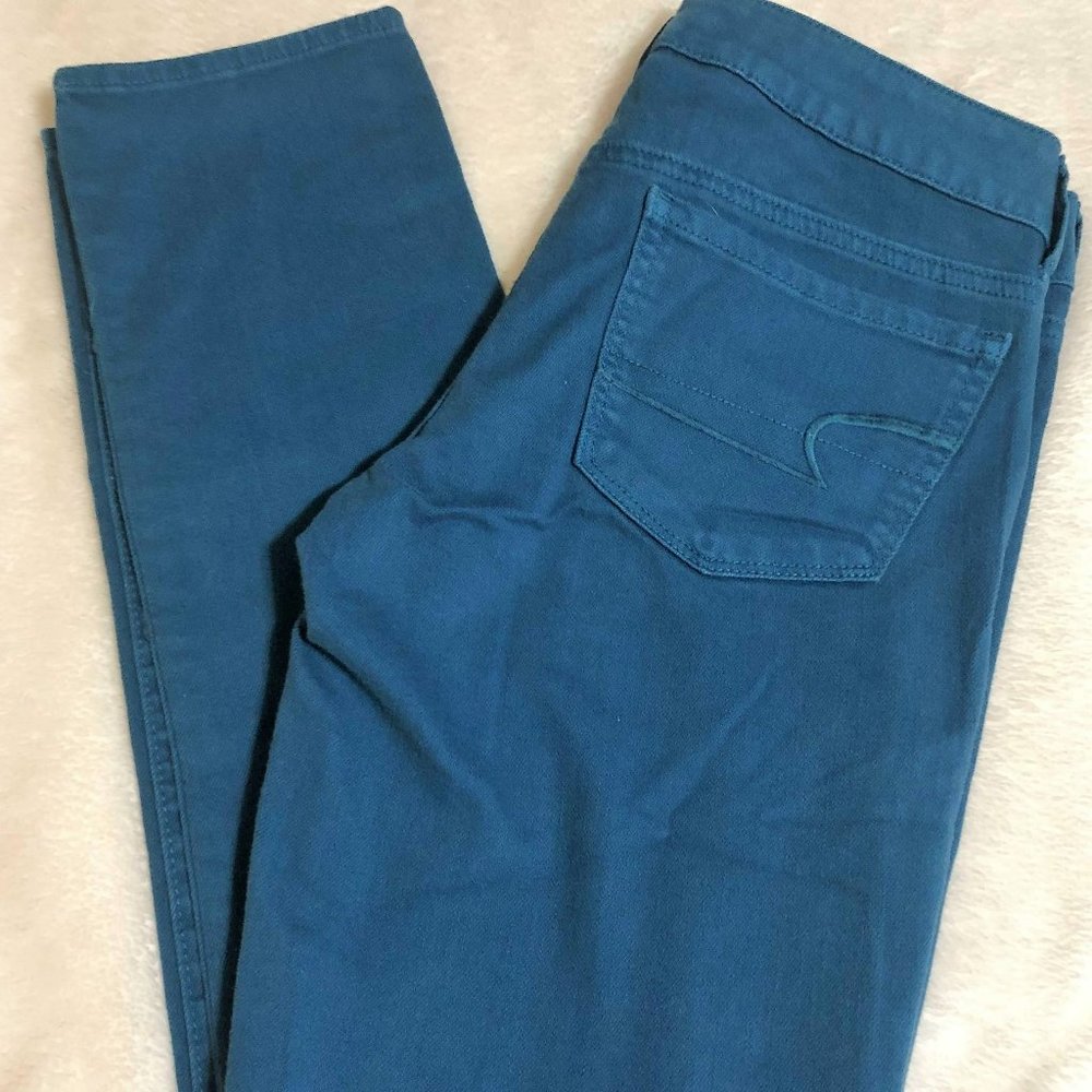 American Eagle Teal Skinny Jeans